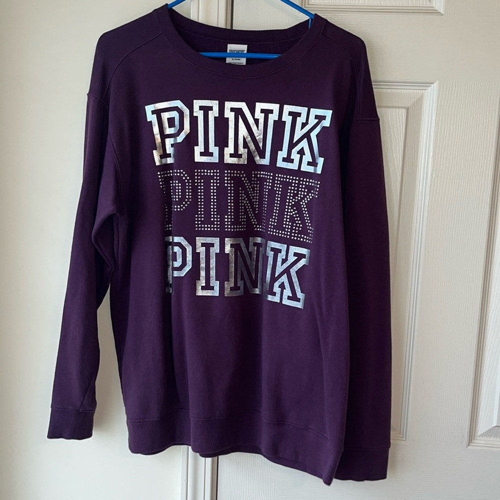Vs PINK over sided purple sweatshirt
